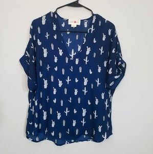 Wishful park navy cactus shirt